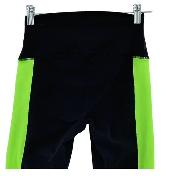 Alo Black/Yellow/Grey Ankle Mesh Athletic Women's Leggings S - Picture 4 of 6